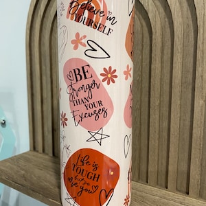 Boho Self Love Isolierte Becher Geschenk für Freund, Positive Mindset Erinnerung Tasse, motivierende Wasserflasche mit Deckel und Stroh