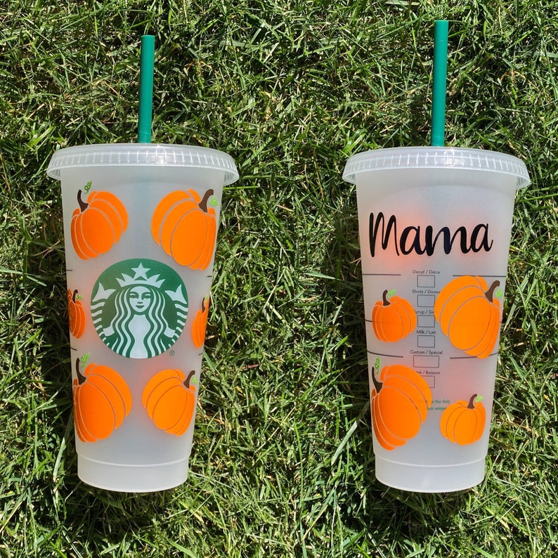 Pumpkin Starbucks cold cup Halloween Starbucks Cup Etsy