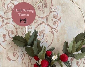 Felt Strawberry Wreath PDF Pattern / Felt Strawberry Garland / Felt Strawberry Bud Vase PDF Digital Download