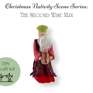 Christmas Nativity Scene Second Wise Man PAPER pattern / Felt Nativity Scene / DIY Craft for Christmas Decor / Wool Felt Craft