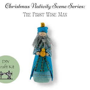 First Wise Man Christmas DIY Craft Kit / Felt Nativity Scene Embroidery Kit for Adults  / Felt Nativity / Ornaments Nativity Set