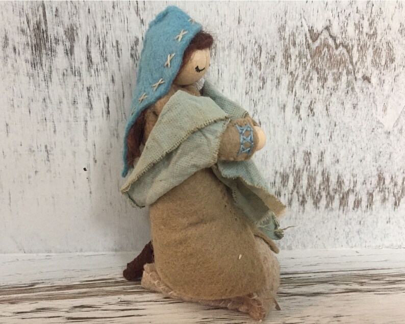 Christmas DIY Nativity Scene Felt Pattern Mary and Baby Jesus image 2