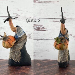 Handmade Halloween or Autumn Witch / Handcrafted Fall Decor Gertie 6