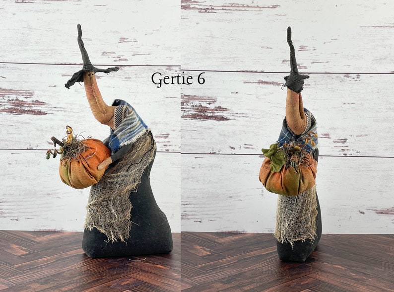 Handmade Halloween or Autumn Witch / Handcrafted Fall Decor Gertie 6