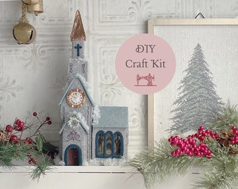 A Dickens' Village: The Church Craft Kit / Felt Christmas Village / Christmas Village Display