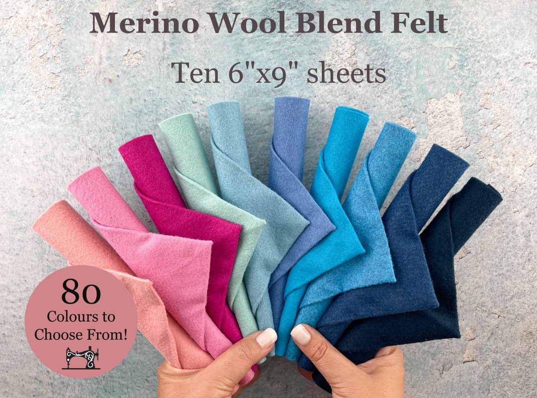 10 Wool Blend Felt Sheets / Choose Your Own Colours Merino Etsy