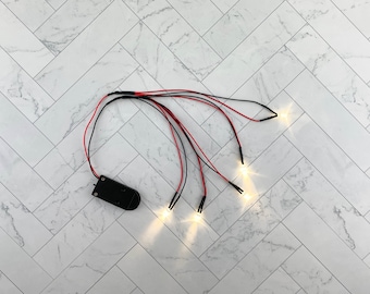 A Dickens' Village: The Book Shoppe Complete Light Kit with on/off Switch CR2032 Batteries / Wire Harness for Book Shoppe Pattern