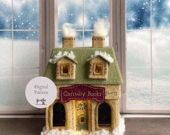 A Dickens' Village: The Book Shoppe PDF Pattern / Felt Christmas Village / Christmas Village Display