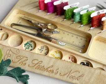 The Stitcher's Nook, an Embroidery Caddy for Wool Felt Ornaments Enthusiasts