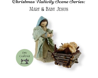 DIY Christmas Nativity Scene Mary and Baby Jesus Felt Craft Kit