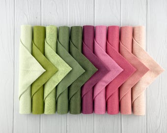 Wool Blend Felt Curated Bundle Flower Garden Palette 9x12 or 12x18