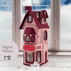 A Dickens' Village: The Bakery Shoppe PDF Pattern / Felt Christmas Village / Christmas Village Display