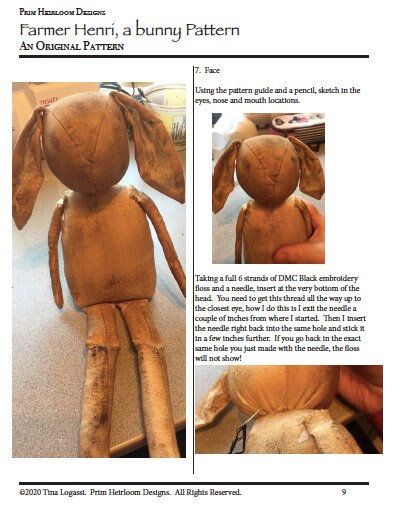 Primitive Bunny Rabbit Sewing PDF Pattern - Etsy