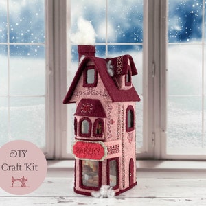 A Dickens' Village: The Bakery Shoppe Craft Kit / Felt Christmas Village / Christmas Village Display