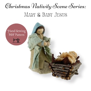 Christmas DIY Nativity Scene Felt Pattern Mary and Baby Jesus / Digital Epattern using felt / DIY Craft for Christmas Decor / PDF Pattern