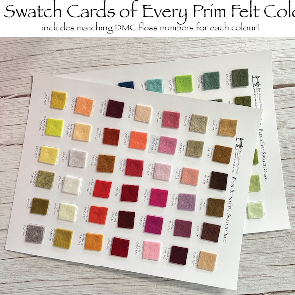 Wool Blend Felt Sheets Swatch Cards / Choose Your Own Colours Merino Wool Blend 9x12 Sheets / High Quality Merino Wool Blend Felt