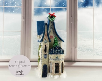 A Dickens' Village: The Toy Shop PDF Pattern / Felt Christmas Village / Christmas Village Display