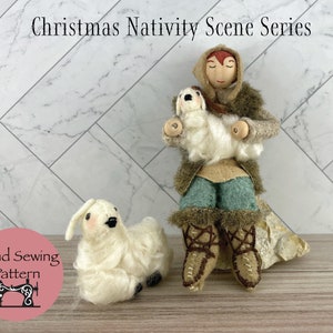 Christmas DIY Nativity Scene Felt Pattern Shepherd and Sheep / Digital Epattern using felt / DIY Craft for Christmas Decor / Pattern PDF