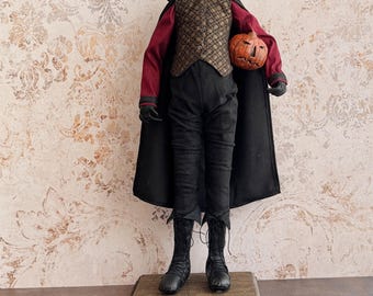 The Headless Horseman with a Pumpkin; a Handmade Halloween Figure No. 004