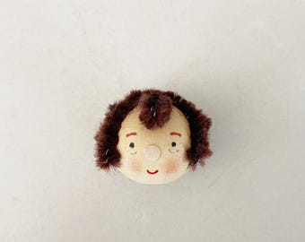 Bob Cratchit Completed Heads MmmCrafts Ebenezer Christmas Ornaments Series / Craft Supply /  Finished 20mm Wood Heads