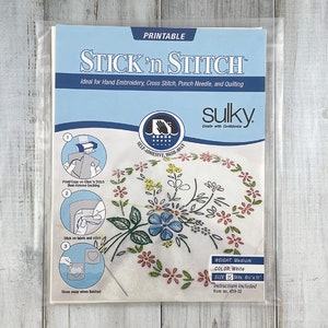 Stick and Stitch Embroidery Patterns, Embroidery Stick and Stitch, Floral  Stick and Stitch, Peel and Stick Embroidery Transfers 