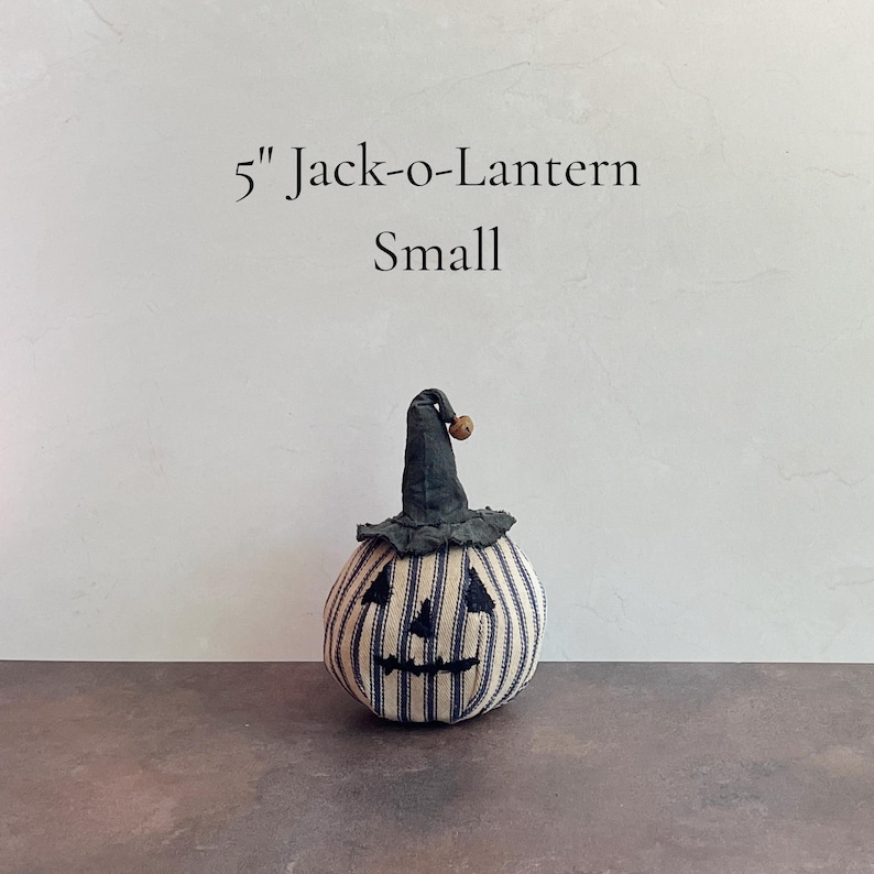 Handmade Halloween Primitive Pumpkin Jack-o-Lanterns Seasonal Decor Single 5" Small Jack-o-Lantern