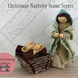 Christmas DIY Nativity Scene Felt Pattern Mary and Baby Jesus / Digital Epattern using felt / DIY Craft for Christmas Decor / PDF Pattern