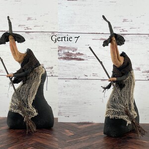 Handmade Halloween or Autumn Witch / Handcrafted Fall Decor Gertie 7