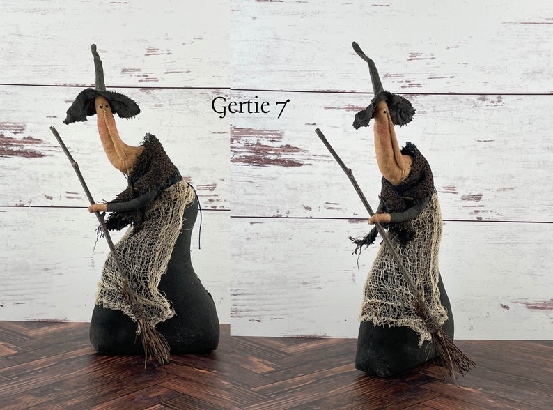 Handmade Halloween or Autumn Witch / Handcrafted Fall Decor Gertie 7