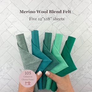 Choose Your Own 5 Colours Merino Wool Blend 12x18" Sheets