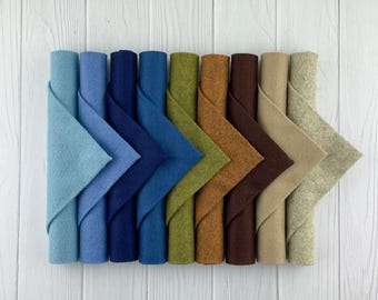 Wool Blend Felt Curated Bundle Winter Woodlands Palette 9x12 or 12x18