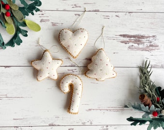 Felt Sugar Cookie Ornaments for the Christmas Tree