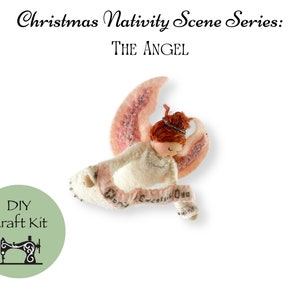 Christmas Nativity Scene Angel Complete Wool Felt Craft Kit / DIY Craft for Christmas Decor / Hand Sewing Craft Kit Series