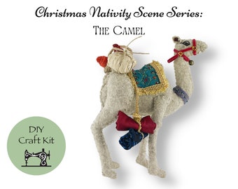 Christmas DIY Nativity Scene Felt Pattern Kit Camel / DIY Craft for Christmas Decor / Pattern Kit / Complete Hand Sewing Pattern Kit