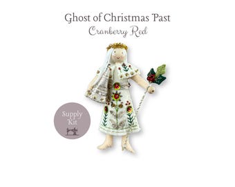 Ghost of Christmas Past Cranberry Red /  for MmmCrafts Ebenezer Ornaments Series  / Craft Supply Kit