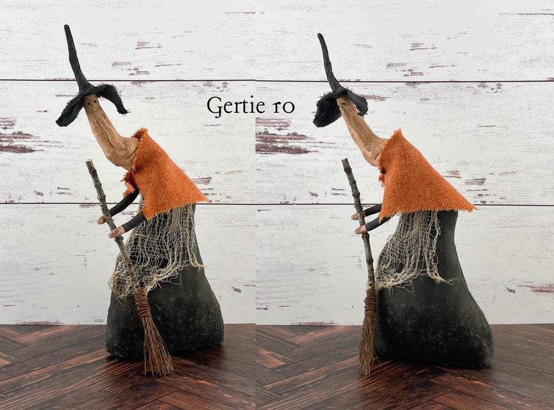 Handmade Halloween or Autumn Witch / Handcrafted Fall Decor Gertie 10