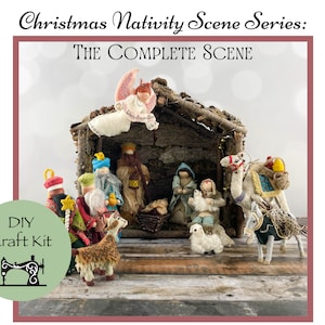 Christmas Nativity Scene Craft Kit  / Felt Handmade Nativity Set for Mantel  / DIY Craft for Christmas Decor / Hand Embroidery Pattern PDF