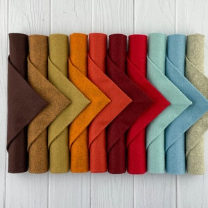 Autumn Twilight Palette / Merino Wool Blend Felt Sheets size 6x9 and 9x12 / Felt Ornaments / DIY Gift Making