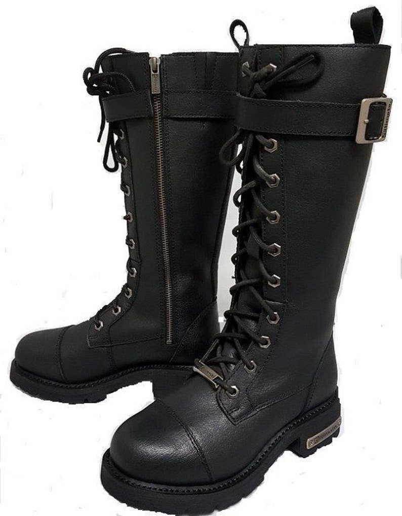 Womens Noa Tall Leather Motorcycle Boot Etsy