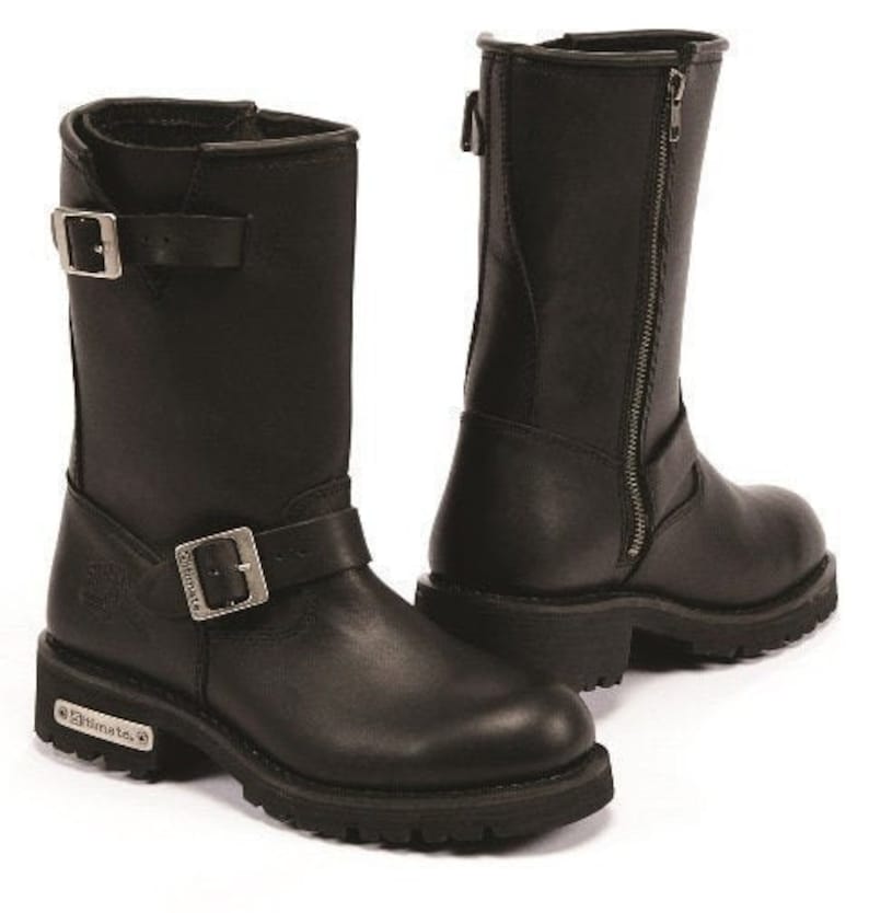 Mens Leather Engineer Side Zipper Boot Etsy