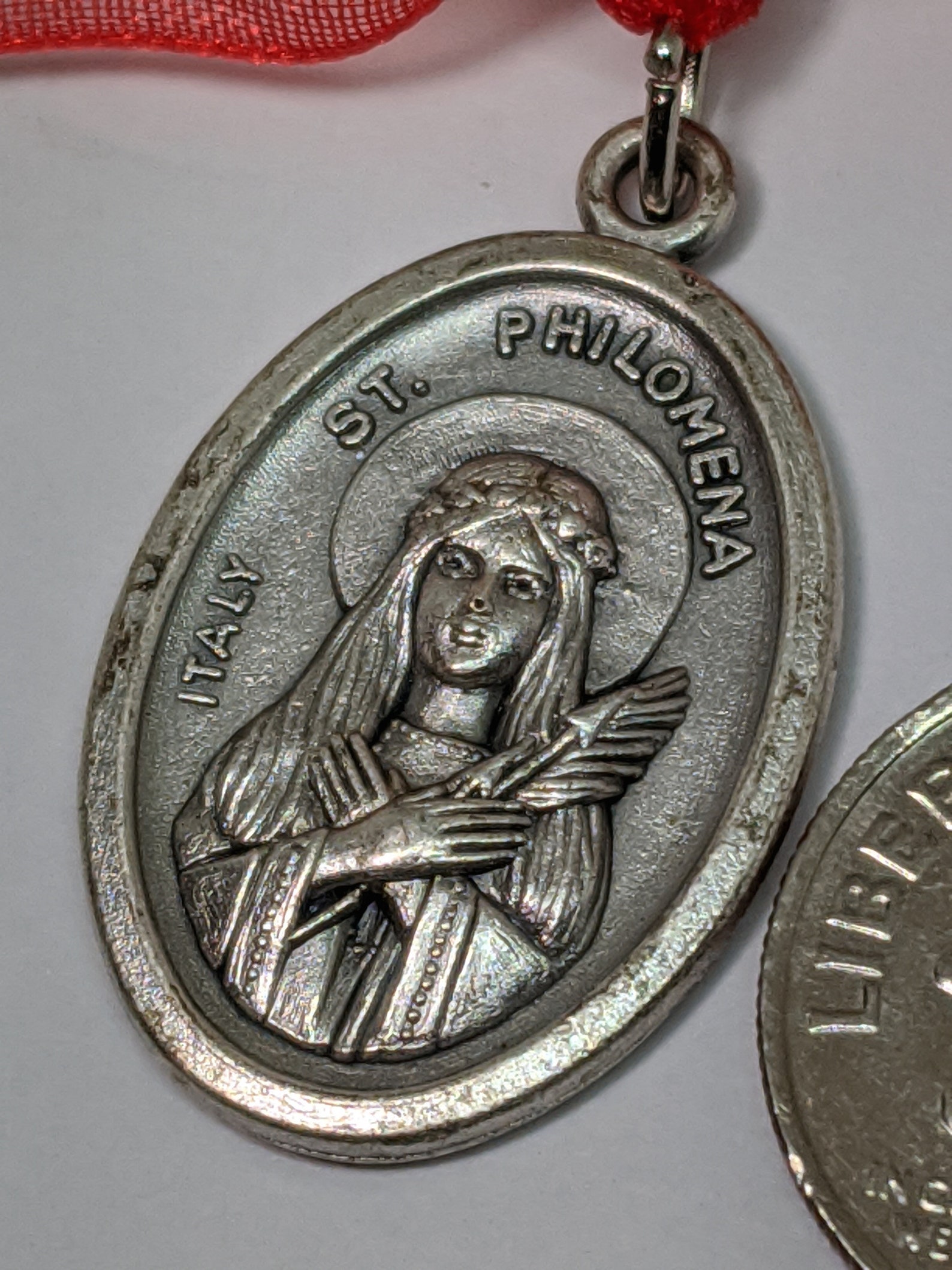 Vintage Saint St Philomena Italy Religious Medal Pendant | Etsy