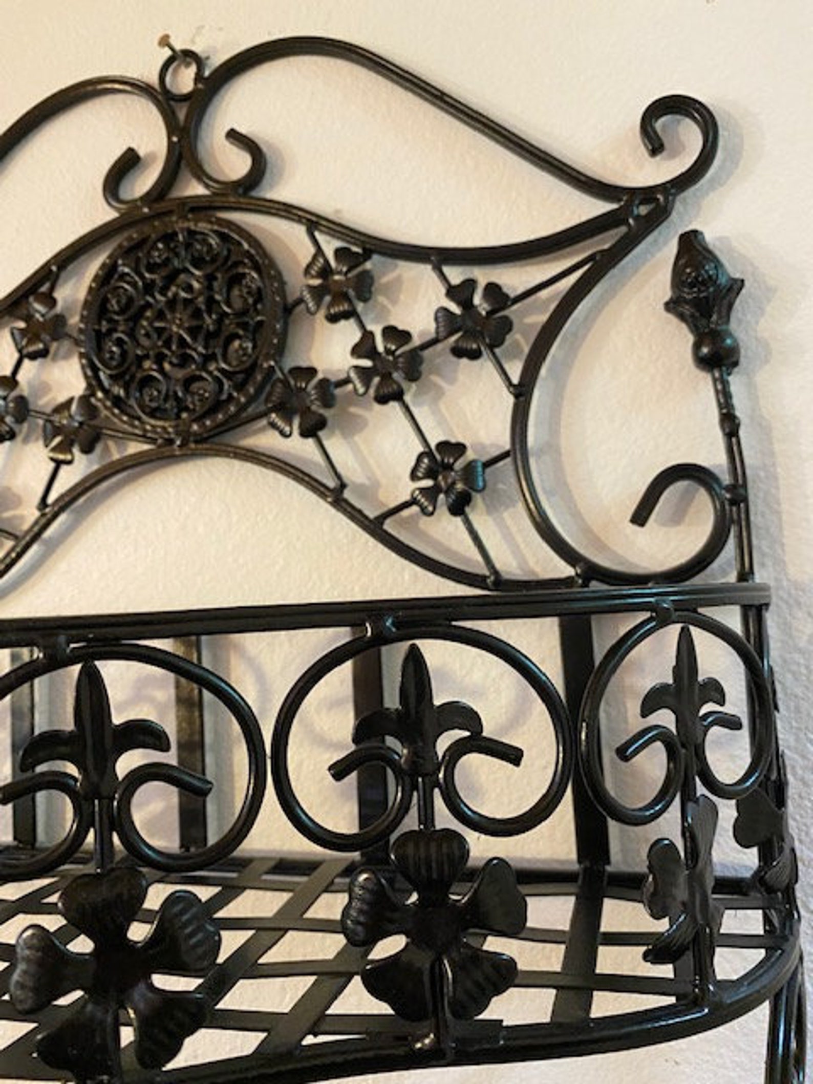 Ornate black gothic metal wall shelf or plant holder Etsy