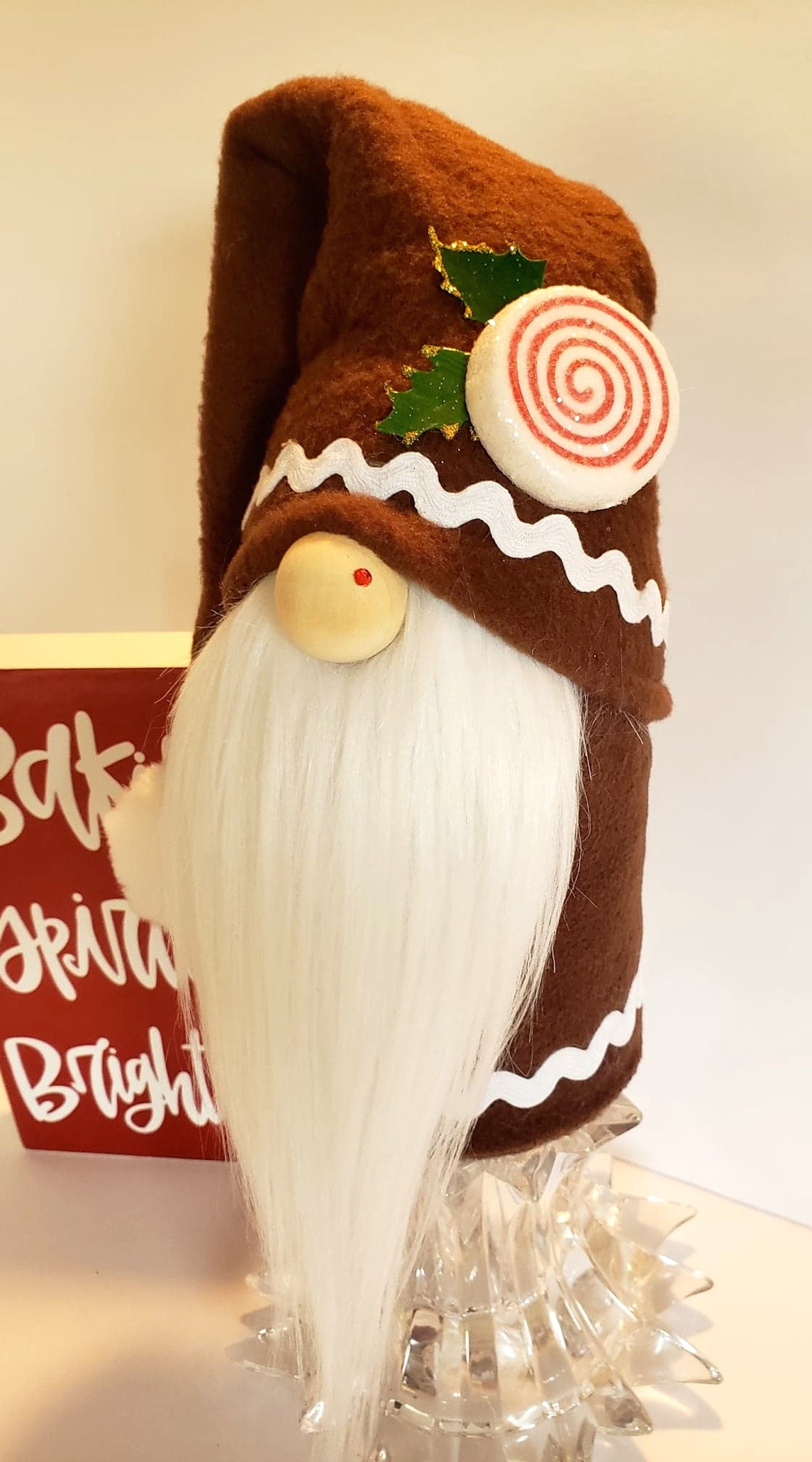 Gingerbread Man Christmas Cookie Gnome Nisse with Peppermint Etsy