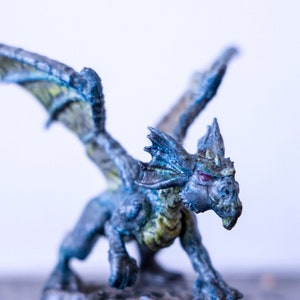 Blue Dragon Wyrmling and Treasure Horde painted mini