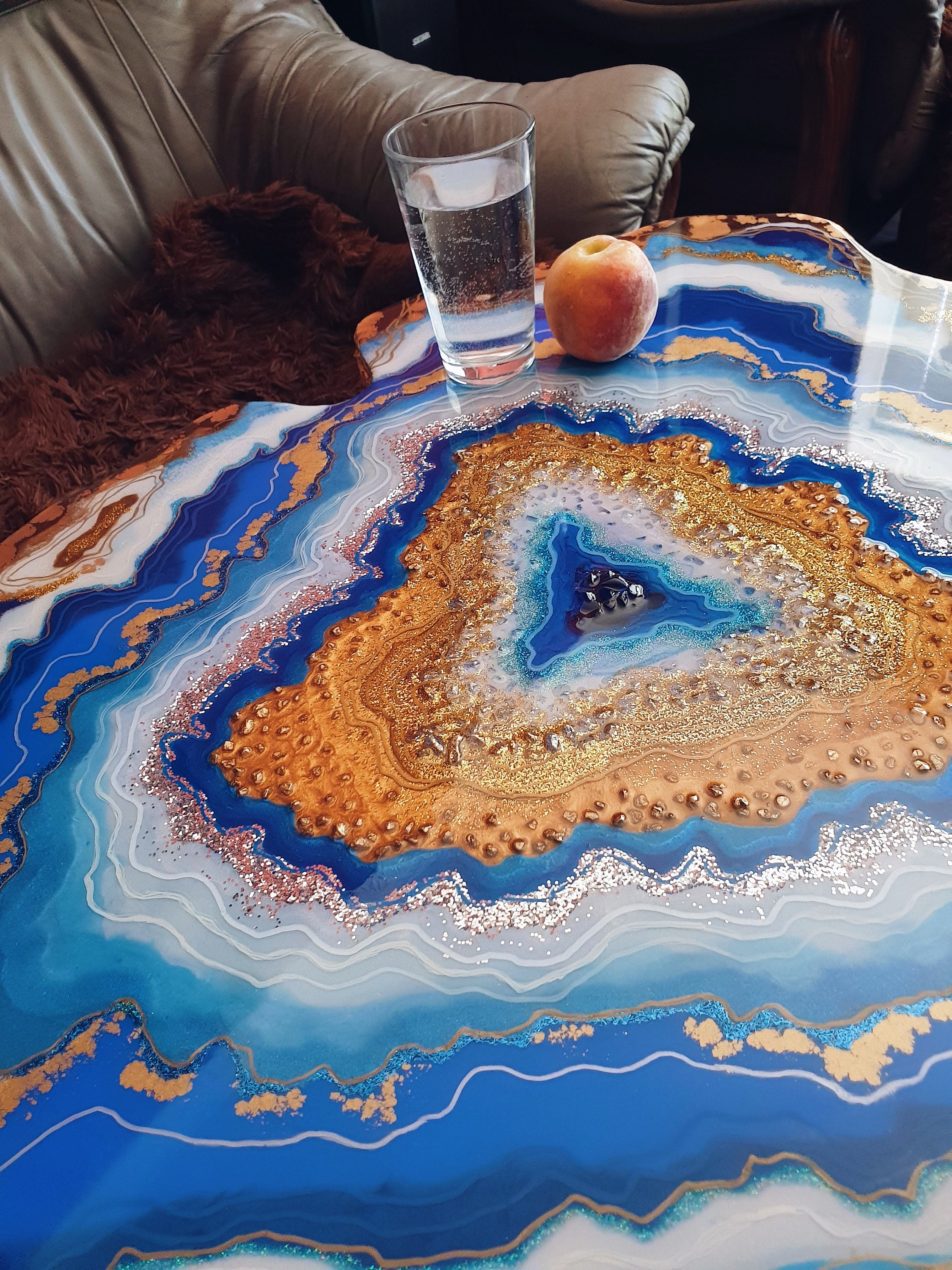 Blue Table Epoxy Resin Geode Table Coffee Table Exclusive Etsy UK