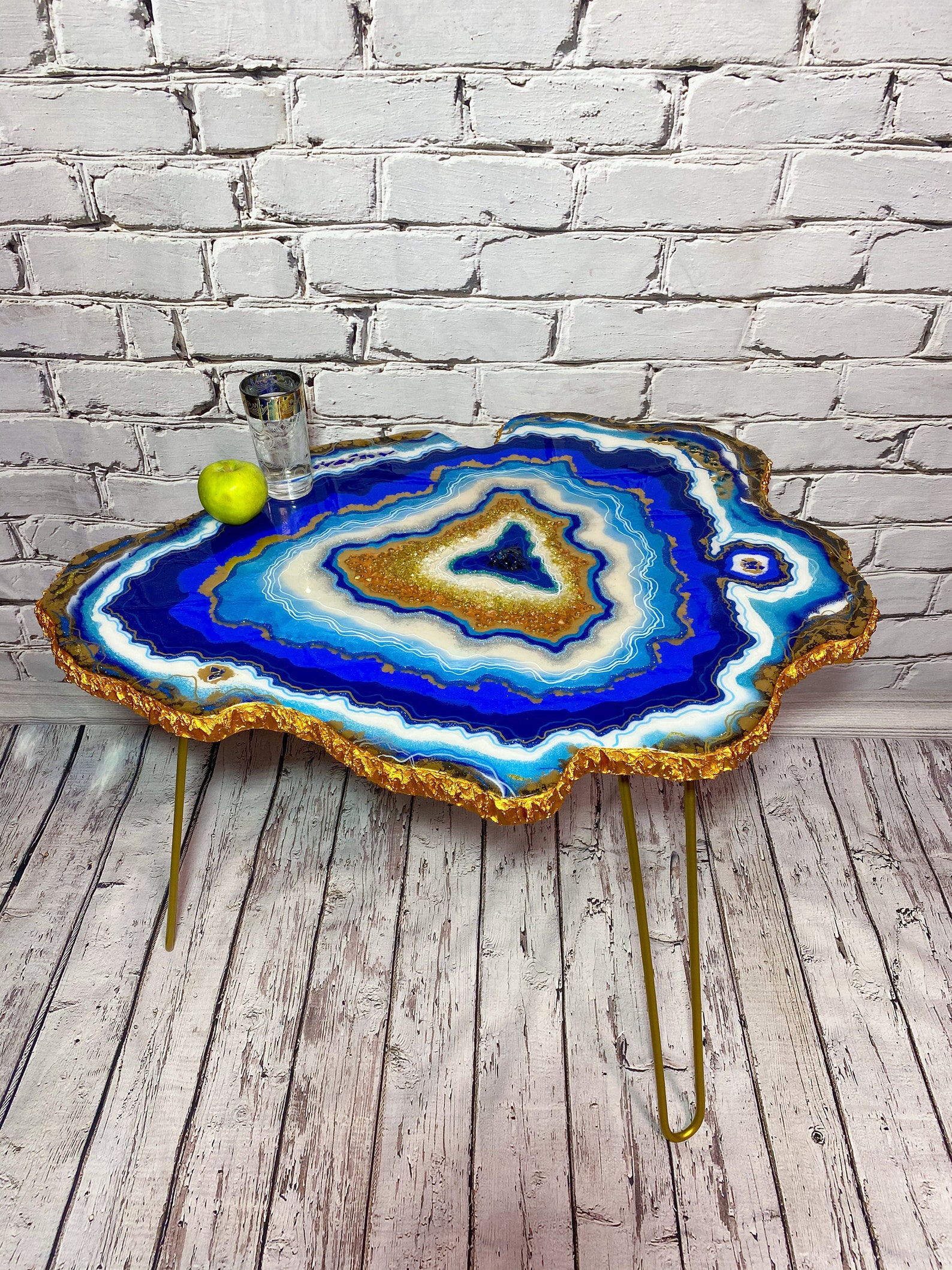 Blue Table Epoxy Resin Geode Table Coffee Table Exclusive Etsy UK