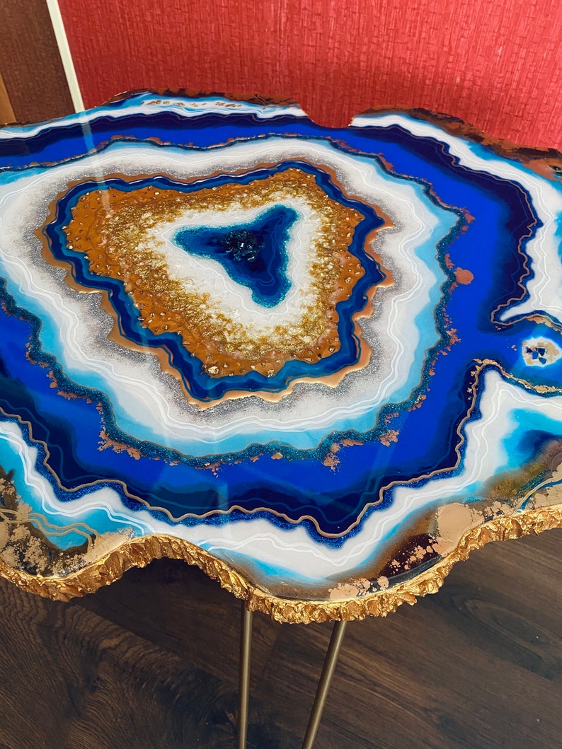 Blue print wall artwork blue agate print art print wall Etsy