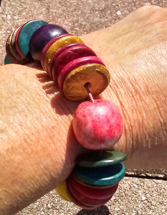 Miriam Haskell-esque Wooden Bracelet - image 2