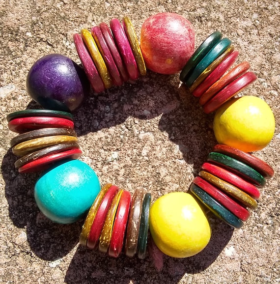 Miriam Haskell-esque Wooden Bracelet - image 1