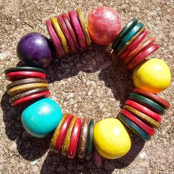 Miriam Haskell-esque Wooden Bracelet